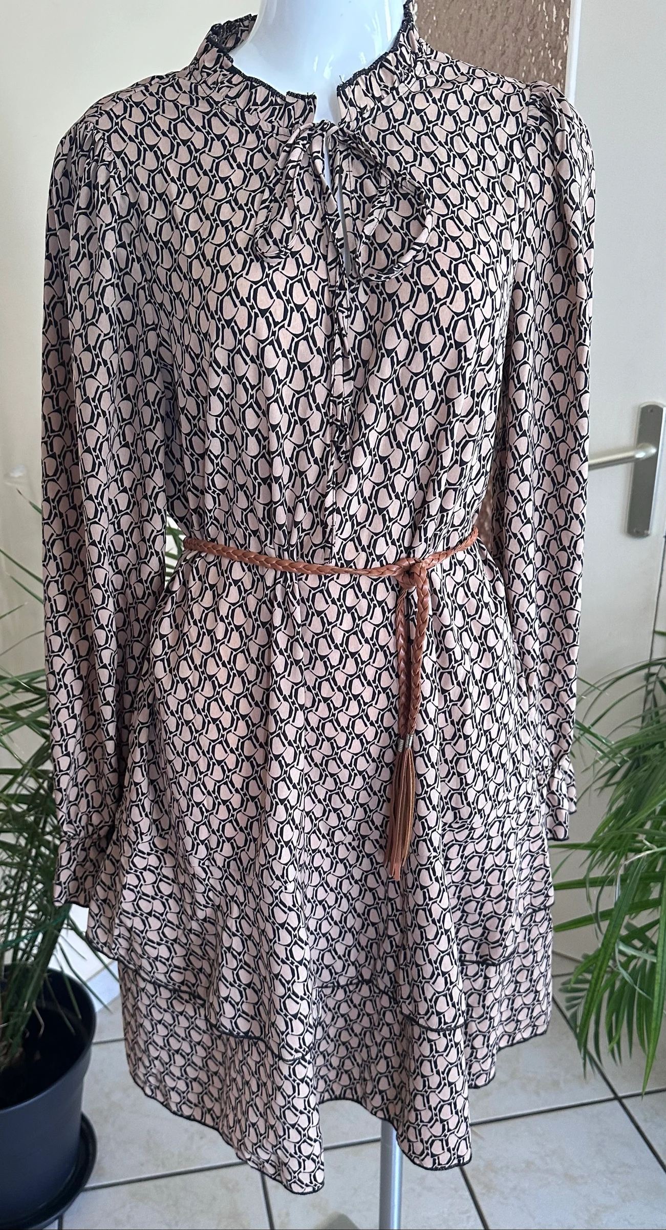 Fluid dress NEW printed black & brown – Size 38/40 – photo 13